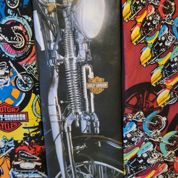Harley-Davidson Neckties (3) ~ 1990s ~ Biker ~ Motorcycle ~ Retro Cool - Picture 16 of 16